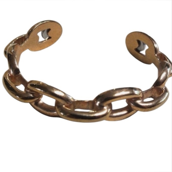 Henri Bendel elegant women’s gold tone cuff chain bracelet - Picture 1 of 4
